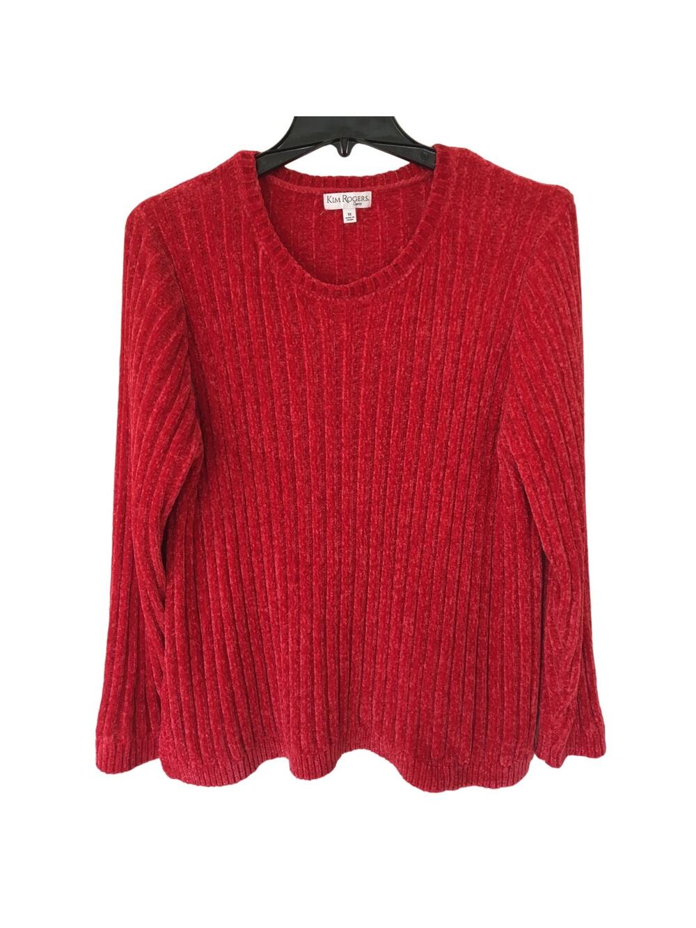 Kim Rogers Curvy 1X Soft Red Chenille Top